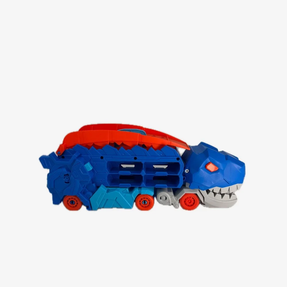 Dinosaur T-Rex Car Transporter Truck Car Carrier Storage Track Blue Orange